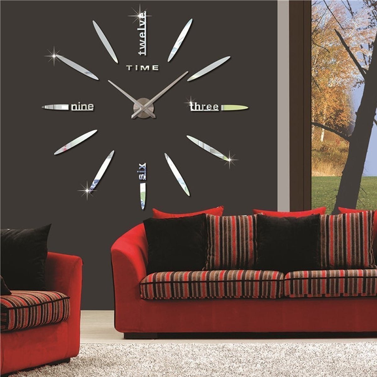 100383-Ρολόι-Τοίχου-3D-Stickers-Mirror-1 100383 Ρολόι Τοίχου 3D Stickers Mirror Do It Yourself καθρέφτης - Image 1