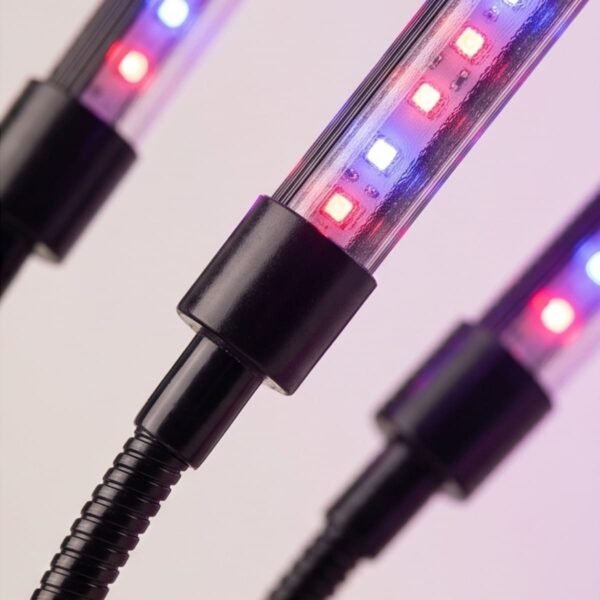 100497 Grow Light LED Ανάπτυξης Φυτών Γλάστρας με 4 Κινούμενες Κεφαλές & Βάση Μανταλάκι - Image 3