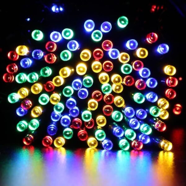 100τμχ LED Ηλιακά Χριστουγεννιάτικα Λαμπάκια RGB - Image 2