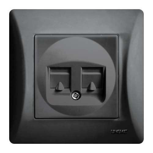 50-00120-2 ΠΡΙΖΑ TF & DATA RJ45 ΜΑΥΡΟ Hseries - Image 1