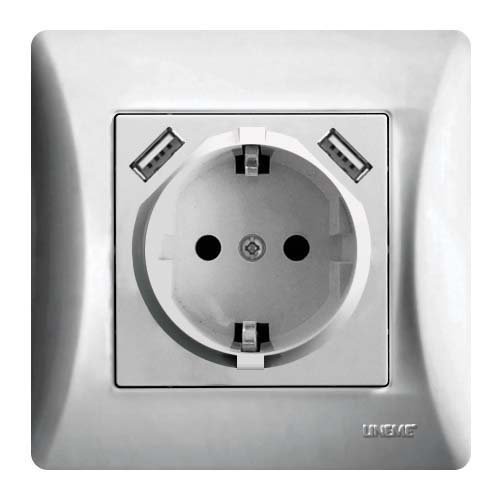 50-00133-5 ΠΡΙΖΑ ΣΟΥΚΟ ΜΕ ΔΥΟ ΘΥΡΕΣ USB ΑΣΗΜΙ ΜΑΤ serie H - Image 1