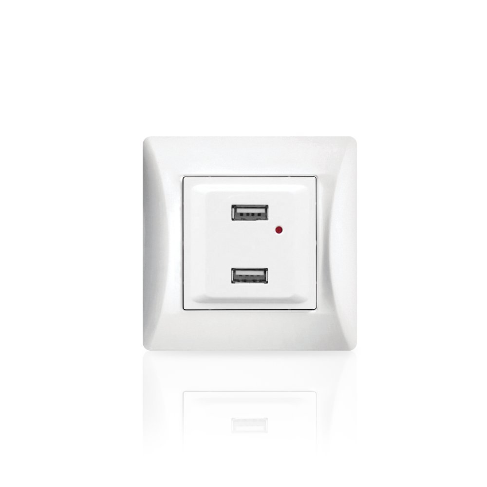 50-00139-1 ΠΡΙΖΑ ΔΥΟ ΘΥΡΕΣ USB ΛΕΥΚΟ serie H - Image 1