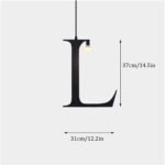 100151-L ALPHABET Μοντέρνο Κρεμαστό Φωτιστικό Οροφής Μονόφωτο 1xE27 Μαύρο Μεταλλικό Φιγούρα L Φ38 x Υ38cm - Image 3