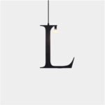 100151-L ALPHABET Μοντέρνο Κρεμαστό Φωτιστικό Οροφής Μονόφωτο 1xE27 Μαύρο Μεταλλικό Φιγούρα L Φ38 x Υ38cm