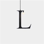 100151-L ALPHABET Μοντέρνο Κρεμαστό Φωτιστικό Οροφής Μονόφωτο 1xE27 Μαύρο Μεταλλικό Φιγούρα L Φ38 x Υ38cm