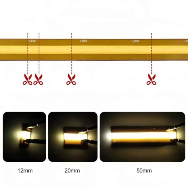 101544 Ταινία LED COB 10W 24VDC 720LED IP20 3000K Free Cut – 1 Μέτρο - Image 6