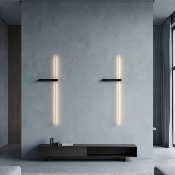 GB0111 LED Minimal Φωτιστικό Τοίχου 12W 60CM AC 85-265V 4000Κ Λευκό Ημέρας 960Lm Μαύρο - Image 2
