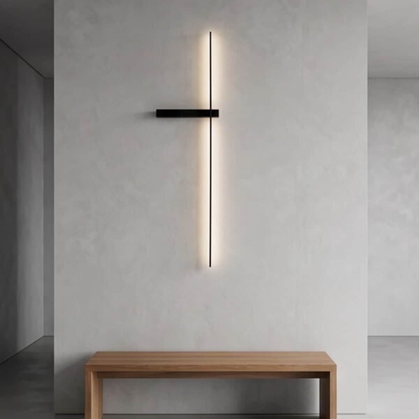 GB0111 LED Minimal Φωτιστικό Τοίχου 12W 60CM AC 85-265V 4000Κ Λευκό Ημέρας 960Lm Μαύρο - Image 3