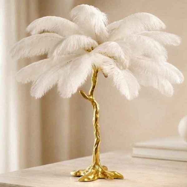 Ostrich Feather Επιτραπέζιο Φωτιστικό με πούπουλο D60 - Image 3