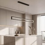 GB6381 LED Minimal Μεταλλικό Κρεμαστό Φωτιστικό 35W CCT & Dimmable με Χειριστήριο - Image 2