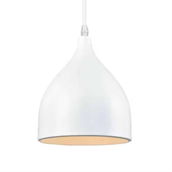100014WH PEAR Κρεμαστό Φωτιστικό Οροφής Μονόφωτο 1xE27 Μεταλλικό Λευκό Καμπάνα Φ17 x Υ18cm - Image 2