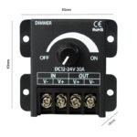 100321 LED Dimmer Μονού Χρώματος 12-24VDC – 360W/720W για Ταινίες LED & Μονόχρωμο Φωτισμό - Image 2