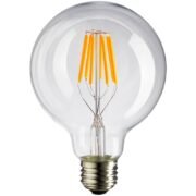 LED Filament Λάμπα E27 G125 12W 1200 lm Διάφανο Γυαλί Λευκό Ημέρας 4000K