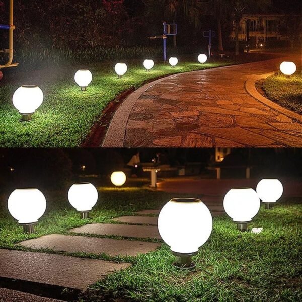 LED Αδιάβροχη Ηλιακή Μπάλα Κήπου D25 - Image 2