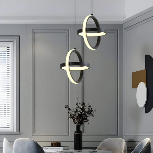 LG-6438 Κρεμαστό LED Φωτιστικό Οροφής Μαύρο 20W CCT με Εναλλαγή Φωτισμού μέσω Διακόπτη - Image 2
