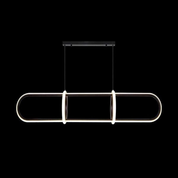 LG-6665 Ring Μεταλλικό Κρεμαστό Φωτιστικό 70Watt L120*W22*H100CM Μαύρο Dimmable CCT με χειριστήριο - Image 3