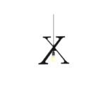 100151-X ALPHABET Μοντέρνο Κρεμαστό Φωτιστικό Οροφής Μονόφωτο 1xE27 Μαύρο Μεταλλικό Φιγούρα X Φ38 x Υ38cm