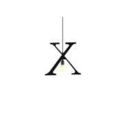100151-X ALPHABET Μοντέρνο Κρεμαστό Φωτιστικό Οροφής Μονόφωτο 1xE27 Μαύρο Μεταλλικό Φιγούρα X Φ38 x Υ38cm