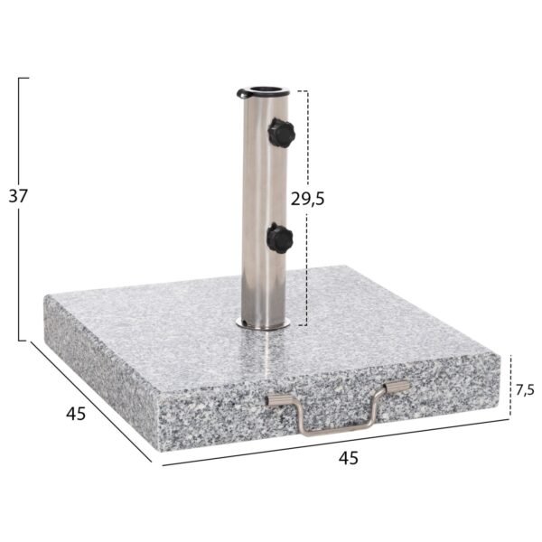 ΒΑΣΗ ΟΜΠΡΕΛΑΣ ΓΡΑΝΙΤΗ 40KG ΜΕ ΧΕΡΟΥΛΙ & ΡΟΔΕΣ HM6564--ΣΩΛΗΝΑΣ ΔΙΑΜΕΤΡΟΥ Φ48 - Image 2