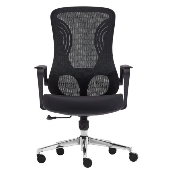 ΚΑΡΕΚΛΑ ΓΡΑΦΕΙΟΥ DECIFER HM1212.01 ΜΑΥΡO MESH-ΒΑΣΗ ΧΡΩΜΙΟΥ 61x60x110Υεκ. - Image 3