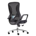 ΚΑΡΕΚΛΑ ΓΡΑΦΕΙΟΥ DECIFER HM1212.01 ΜΑΥΡO MESH-ΒΑΣΗ ΧΡΩΜΙΟΥ 61x60x110Υεκ. - Image 5