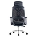 ΚΑΡΕΚΛΑ ΓΡΑΦΕΙΟΥ FLEXORA HM1213.01 ΜΑΥΡO MESH-ΒΑΣΗ ΧΡΩΜΙΟΥ 60x63x125Υεκ - Image 6
