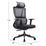 ΚΑΡΕΚΛΑ ΓΡΑΦΕΙΟΥ NOVUS HM1214.01 ΜΑΥΡO MESH--ΜΑΥΡΗ ΒΑΣΗ 72x67x125Υεκ - Image 2