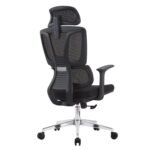 ΚΑΡΕΚΛΑ ΓΡΑΦΕΙΟΥ TASKMASTER HM1216.01 ΜΑΥΡO MESH-ΒΑΣΗ ΧΡΩΜΙΟΥ 69x65x125Υεκ - Image 5