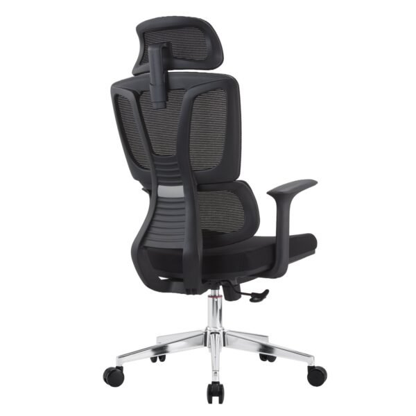 ΚΑΡΕΚΛΑ ΓΡΑΦΕΙΟΥ TASKMASTER HM1216.01 ΜΑΥΡO MESH-ΒΑΣΗ ΧΡΩΜΙΟΥ 69x65x125Υεκ - Image 5