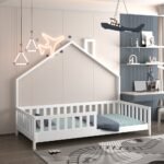 ΚΡΕΒΑΤΙ ΠΑΙΔΙΚΟ HOUSER HM740.03 τ.MONTESSORI ΞΥΛΟ ΠΕΥΚΟ ΛΕΥΚΟ--ΓΙΑ 190x90εκ - Image 5