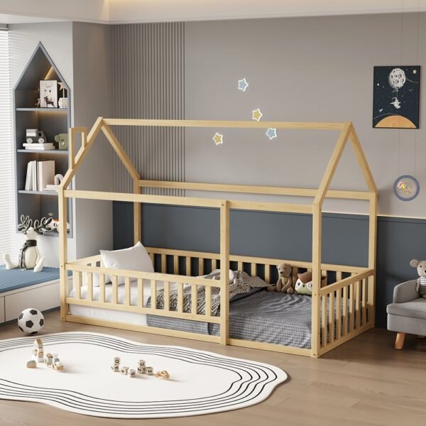 ΚΡΕΒΑΤΙ ΠΑΙΔΙΚΟ ΜΕ ΚΑΓΚΕΛΟ HOUSER HM706.01 τ.MONTESSORI ΞΥΛΟ ΠΕΥΚΟ ΦΥΣΙΚΟ-190x90εκ - Image 2