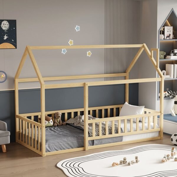ΚΡΕΒΑΤΙ ΠΑΙΔΙΚΟ ΜΕ ΚΑΓΚΕΛΟ HOUSER HM706.01 τ.MONTESSORI ΞΥΛΟ ΠΕΥΚΟ ΦΥΣΙΚΟ-190x90εκ - Image 5