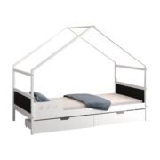 ΚΡΕΒΑΤΙ ΠΑΙΔΙΚΟ ΜΕ ΣΥΡΤΑΡΙΑ HOUSER HM741.01 τ.MONTESSORI ΞΥΛΟ ΠΕΥΚΟ ΛΕΥΚΟ-190x90εκ