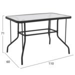 ΣΕΤ ΤΡΑΠΕΖΑΡΙΑΣ 5ΤΜΧ ADAM HM10727.03 ΚΑΡΕΚΛΕΣ ΜΕΤΑΛΛΙΚΕΣ & ΤΡΑΠΕΖΙ 110x60εκ ΜΑΥΡΟ - Image 2