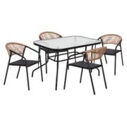 ΣΕΤ ΤΡΑΠΕΖΑΡΙΑΣ 5ΤΜΧ ADAM HM10727.03 ΚΑΡΕΚΛΕΣ ΜΕΤΑΛΛΙΚΕΣ & ΤΡΑΠΕΖΙ 120x70εκ ΜΑΥΡΟ