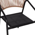 ΣΕΤ ΤΡΑΠΕΖΑΡΙΑΣ 5ΤΜΧ ADAM HM10727.03 ΚΑΡΕΚΛΕΣ ΜΕΤΑΛΛΙΚΕΣ & ΤΡΑΠΕΖΙ 110x60εκ ΜΑΥΡΟ - Image 5