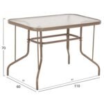 ΣΕΤ ΤΡΑΠΕΖΑΡΙΑΣ 5ΤΜΧ ADAM HM10727.04 ΚΑΡΕΚΛΕΣ ΜΕΤΑΛΛΙΚΕΣ & ΤΡΑΠΕΖΙ 110x60εκ ΣΑΜΠΑΝΙ - Image 2