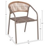 ΣΕΤ ΤΡΑΠΕΖΑΡΙΑΣ 5ΤΜΧ BRUNO HM10727.04 ΚΑΡΕΚΛΕΣ ΜΕΤΑΛΛΙΚΕΣ & ΤΡΑΠΕΖΙ 140x80εκ ΣΑΜΠΑΝΙ - Image 3