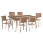ΣΕΤ ΤΡΑΠΕΖΑΡΙΑΣ TABER HM10738.04 ΤΡΑΠΕΖΙ & 6 ΠΟΛΥΘΡΟΝΕΣ-ΑΛΟΥΜΙΝΙΟ & POLYWOOD-ΣΑΜΠΑΝΙ
