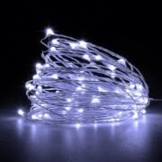 100020 Αδιάβροχα Λαμπάκια LED 4Watt Λευκό με Μπαταρία & Κοντρόλερ – 100τμχ / 10 Μέτρα