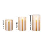 101155 Paraffin Wax Γυάλινο Σετ 3 κεράκια LED θερμό χρώμα Χρυσό με χειριστήριο - Image 3