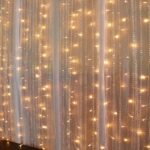 100122 Επεκτεινόμενη Χριστουγεννιάτικη LED Κουρτίνα Βροχή 320led 18W Λευκό Θερμό - Image 3