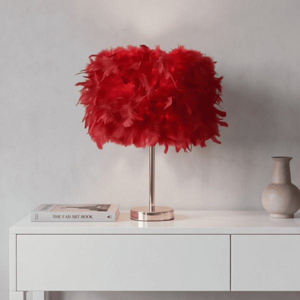 101433 Roma-Β Mini Feather Επιτραπέζιο Φωτιστικό με πούπουλο 1ΧΕ27 D23 Κόκκινο - Image 3