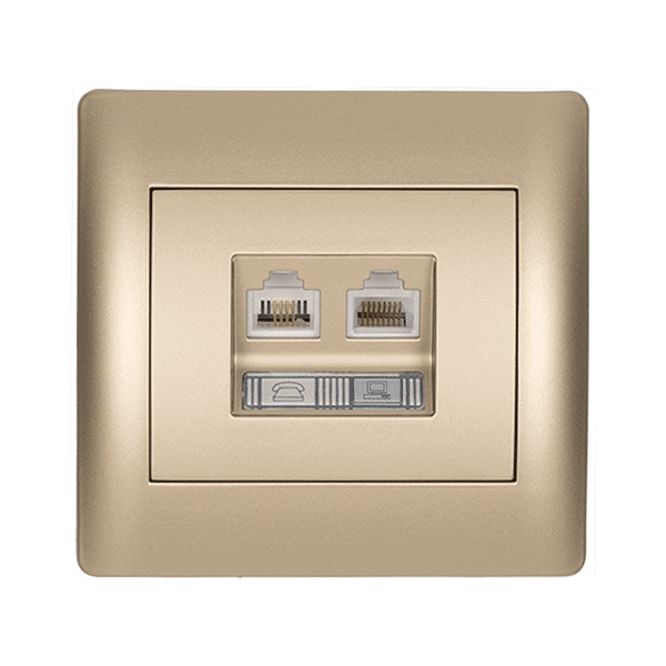 11732-2 RHYME RJ11+RJ45 ΣΑΜΠΑΝΙΖΕ ΜΕΤΑΛΛΙΖΕ - Image 1