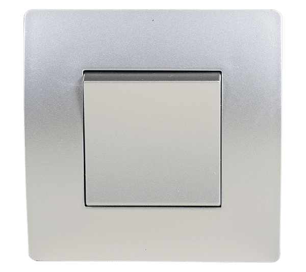 38072S-1 EL BASIC TG115 1 BUTTON CROSS WAY SWITCH SILVER GR - Image 1