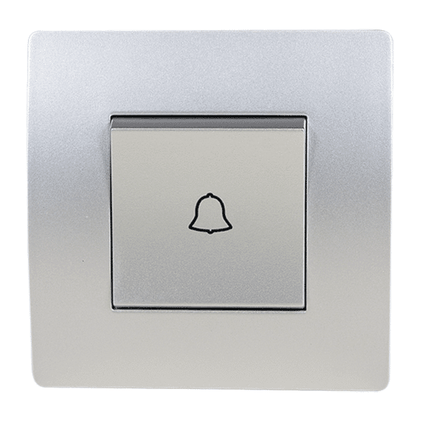 38122S-1 EL BASIC TG112 DOORBELL SWITCH SILVER GREY-OLD - Image 1