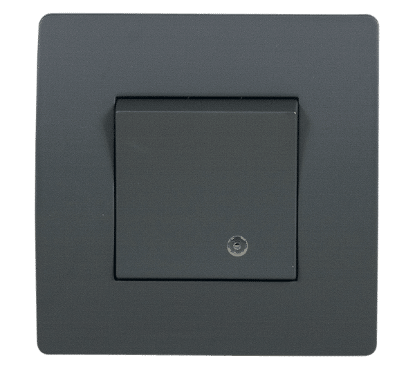 38703S-2 Διακόπτης EL BASIC TG114 1Button 1Way με Φωτισμό Graphite 10A - Image 1