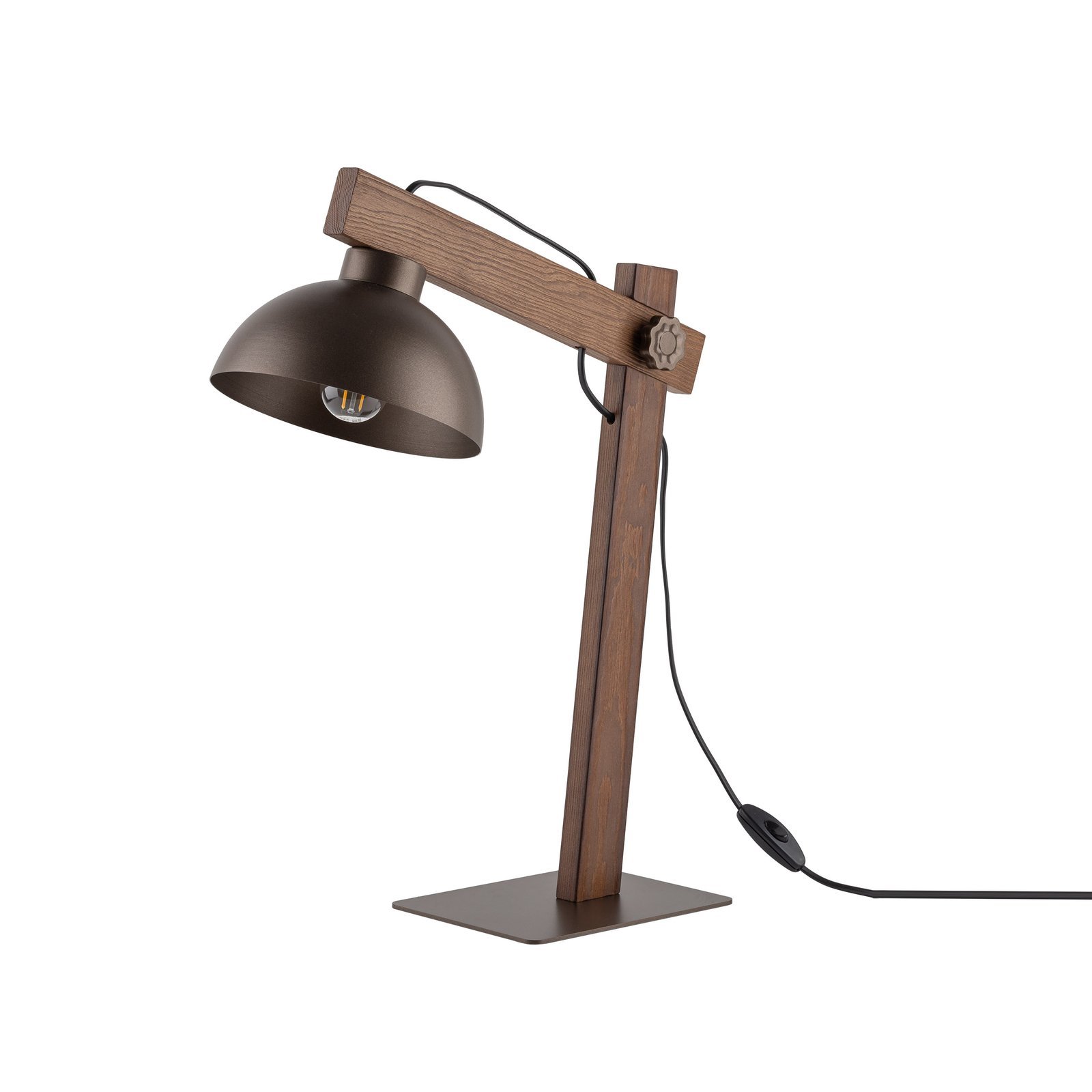 5788 TK LIGHTING TABLE LAMP OSLO 5788 1XE27 BROWN - Image 1