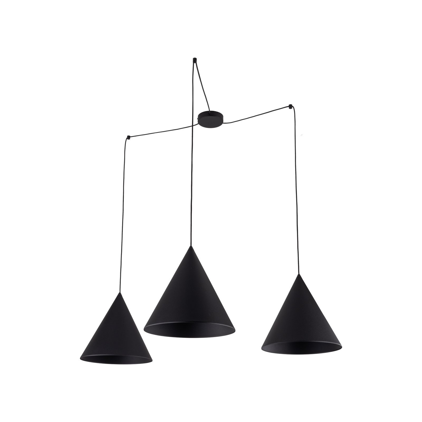 6629 TK LIGHTING PENDANT CONO 6629 3XE27 BLACK - Image 1
