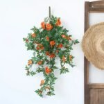 90cm Κρεμαστό Τεχνητό Φυτό Μαργαρίτα Πορτοκαλί - Image 2